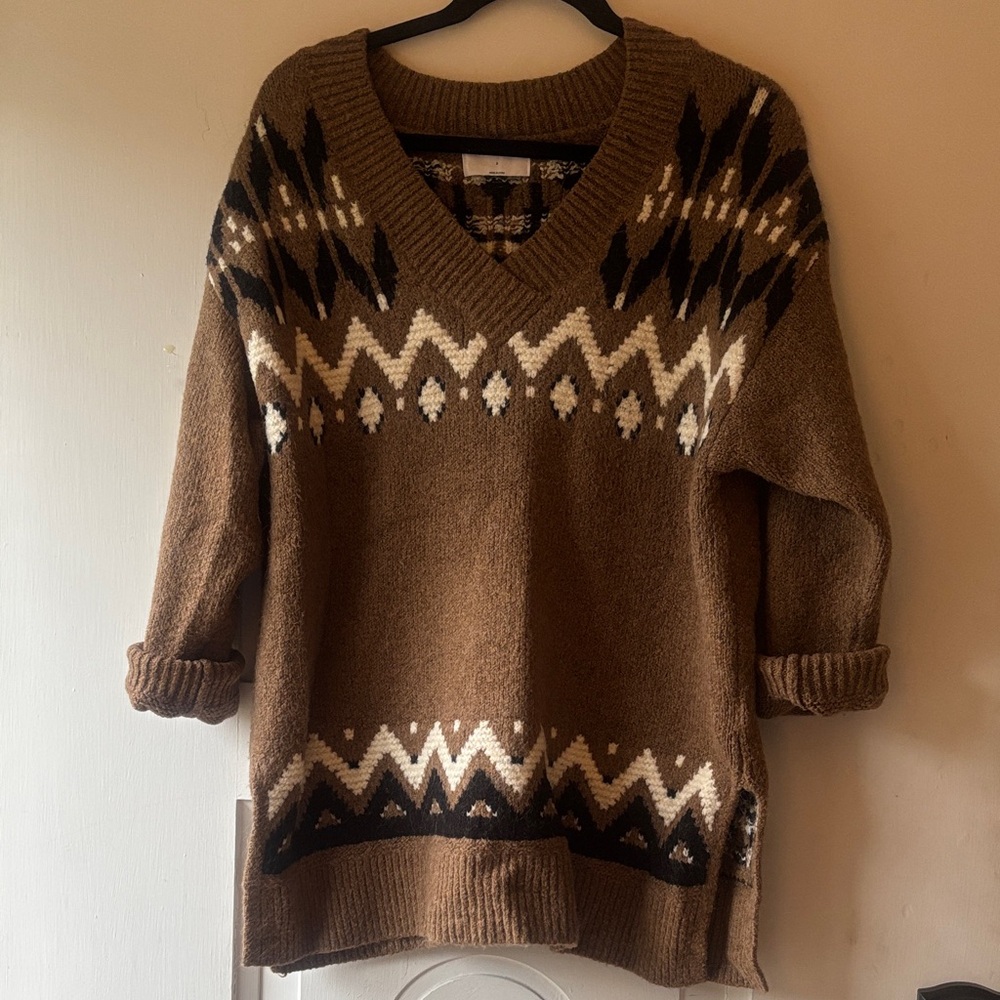 Old Navy Brown V-Neck Sweater